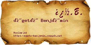 Égető Benjámin névjegykártya